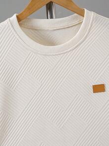 青少年纹理面料休闲套装 - 杏色 - 查看 9