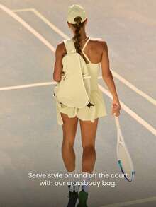 GLOWMODE 26升 Ace 可调节肩带多功能防水拉链口袋网球斜挎包，适合网球运动，春夏日常穿着 - French Vanilla - 查看 3