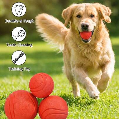 PETSIN 1PC Pet Supplies - TPR Solid Elastic Ball - Dog Toy - Chew-Resistant And Teething Toy - Pet Dog Toy Ball - Toy To Entertain Dogs - Training Ball
