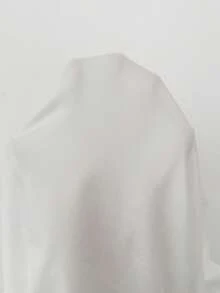 SHEIN Elenzya 女士优雅休闲褶皱不对称肩短袖T恤上衣，适合派对、约会、毕业典礼、教师节、感恩节、返校、日常穿着，夏季短袖T恤 - 白色 - 查看 7