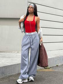 Dewbera 女士无缝瑜伽运动文胸无钢圈健身短款运动背心跑步内衣 - 紅色 - 查看 5