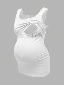 Modmama Áo tank top cho bà bầu, màu trơn, kiểu dáng thường ngày, dùng cho việc cho con bú. - Nhiều màu - Xem 9