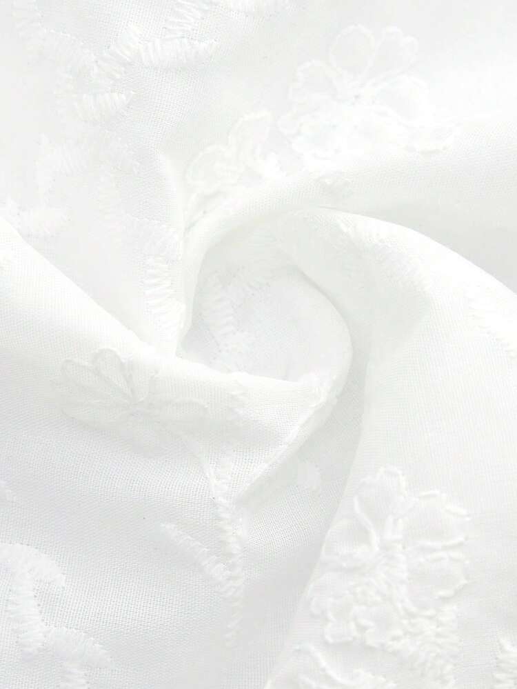 White Embroidered Blouse With Square Neckline And Lace Trim Boho Spring Summer French Style Parisian Style
