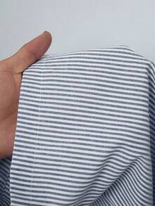 Siren Gaze Áo sơ mi dài tay kẻ sọc thắt eo dành cho nữ, mẫu mới thu đông. - Màu xanh hải quân - Xem 6