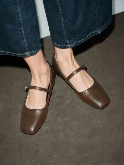 女士3厘米布面包跟黑色时尚百搭玛丽珍低跟粗跟优雅平底鞋，另有藏蓝色、咖啡色、酒红色可选