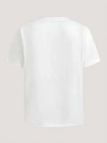 Driftmere 男士圆领短袖休闲T恤，小麦图案，白色，夏季 - 白色 - 查看 2