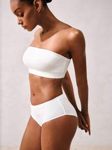 夏季女士无肩带文胸套装，包括细肩带文胸、抹胸、露背上衣和吊带背心 - 白色 - 查看 7