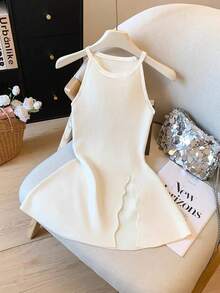 Resyla White Soft & Stretchy Casual Basic Camisole With Slit Hem Design, For Women - White - View 1