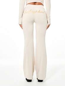 BABYPHAT SDBP621 - JERSEY FLARE LEGGINGS WITH GLITTER PRINT - Light Yellow - View 1