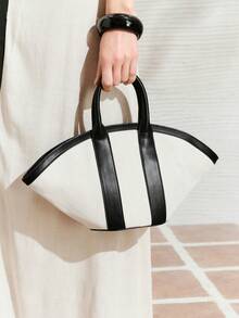 SHECARRY Bolso de mano tipo tote para mujer, bolso casual de vacaciones - Beis - Ver 1