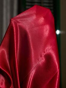 SHEIN Women's Lace Patchwork Camisole And Pants Satin Pajama Set - Burgundy - View 8