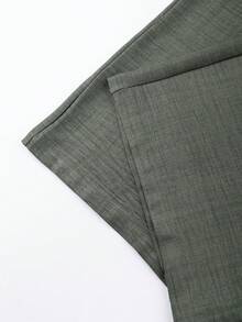 Franclia Damen Große Größen Set aus Crinkle-Stoff V-Ausschnitt Plissee Schulter Loose Taille Gürtel Schleife Ärmellos Grünes Hemd + Gummizug Taille Seitentaschen Gerade Bein Hose, elegant vintage französisch romantisch minimalistisch formell Büro Pendeln Business-Casual Strand Urlaub Straßen-Stil Nachmittags-Tee Boho Mittlerer Osten Frühling Sommer Neu - Armeegrün - Übersicht 4