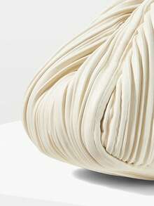 MOTF PREMIUM LADIES' ELEGANT PLEATED HANDBAG WITH EXQUISITE HARDWARE HANDLES - Off-white - View 6