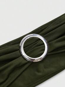 ROMWE Hippie Áo camisole nữ phong cách Y2K mùa tựu trường, cổ chữ V sâu, dáng rộng, hở lưng, kiểu streetwear (bao gồm cả lớp lót áo ống) - xanh quân đội - Xem 4