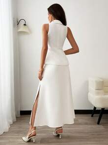 EURMUSE Women, Spring, Summer, Suit Set, Elegant, Weeding, - White - View 2