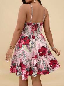 Travachic Plus Size Tropical Print Sleeveless Casual Dress - Multicolor - View 2