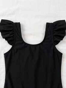 Emery Rose Kids Emery Rose Kids 女童条纹蝴蝶结花卉连体泳衣 - 黑色 - 查看 4