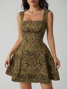 SHEIN PETITE Đầm midi nữ không tay màu trắng trơn, kiểu dáng đơn giản và thoải mái cho mùa hè. - màu nâu - Xem 7