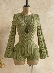 Soleia 新款休閒熱帶性感連身褲 女款度假婚禮賓客穿搭 畢業午宴 聖帕特里克節 春假 復活節 音樂節女裝 - 橄欖綠 - 查看 4