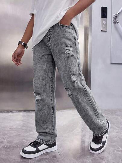 Vaqueros vintage lavados para niños preadolescentes, nueva llegada otoño/invierno 2025, azul retro, pantalones rectos elásticos y casuales de corte slim, pantalones vaqueros juveniles de cintura media, tela cómoda y elástica, versátil para uso casual, escuela, viajes, fiestas, Halloween y talla grande