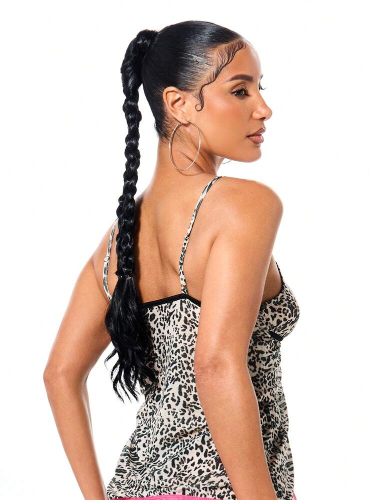 SUMWON WOMEN Leopard Lace Trim Cami And Thong Set