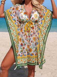 Swim Vcay Women's Spring/Summer Fashion New Printed Shirt Dress - Multicolor - View 4