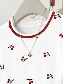 Resyla Bộ 3 áo thun nữ tay ngắn phối nhiều màu sắc, họa tiết quả anh đào và Brazil, có thắt eo. - Nhiều màu - Xem 5