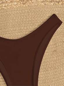Swim Vcay Quần bikini thời trang màu trơn dành cho nữ - màu nâu - Xem 4