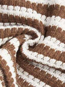 Soleia 女士条纹印花抹胸上衣 - 咖啡棕 - 查看 5