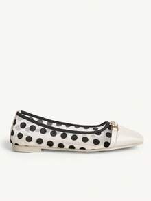 CUCCOO CHICEST Square Toe Loafers, Soft Sole Mesh Fashionable Elegant Versatile Comfortable Slip-On Flat Beige Shoes - Beige - View 3