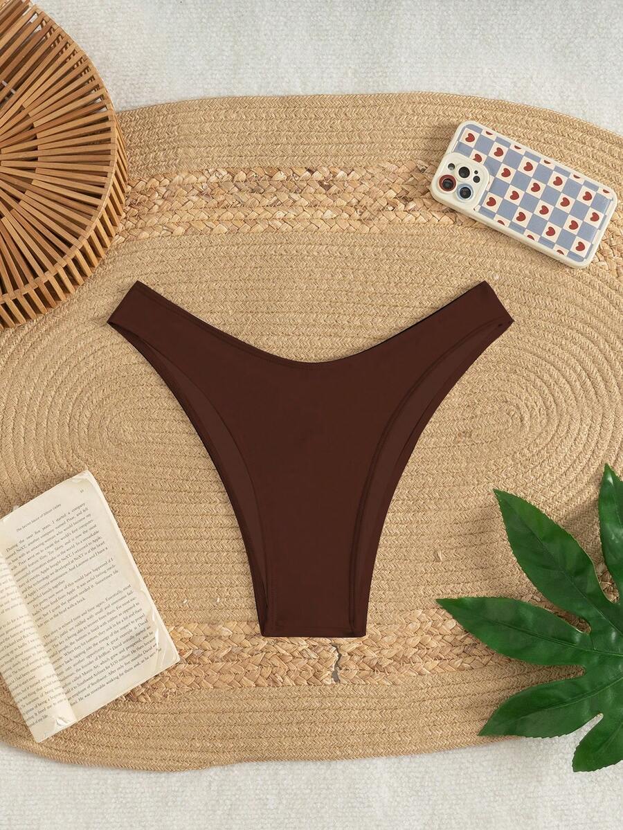 Swim Vcay Quần bikini thời trang màu trơn dành cho nữ - màu nâu - Xem 1