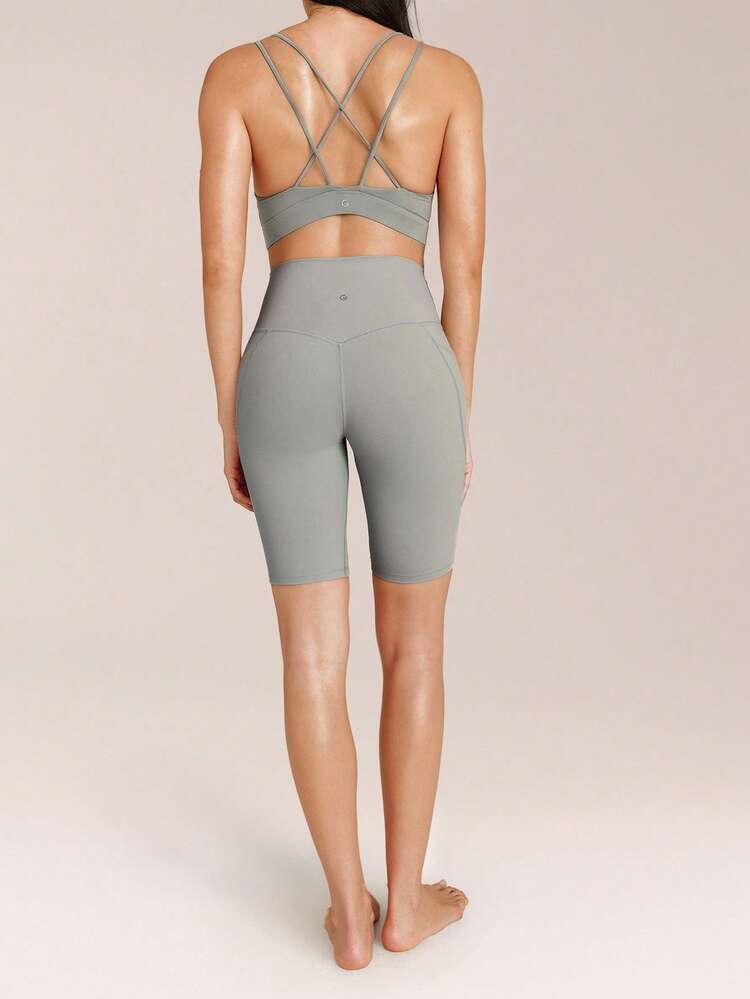 10" FeatherFit™ Flex Biker Shorts With Side Pockets Low Impact Yoga Pilates Daily