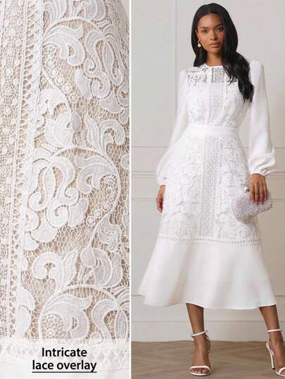 Lilora 女士彩色纹理长袖连衣裙