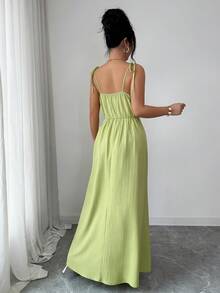 Elenzga Đầm nữ thanh lịch dây mảnh, chân váy chữ A xếp ly eo, kiểu dáng thường ngày, thời trang, thanh lịch và tinh tế. Phù hợp cho nhiều dịp, từ trang phục công sở trang trọng và đi làm hàng ngày, đến những bộ trang phục gợi cảm, phong cách Pháp lãng mạn, những buổi đi chơi thường ngày, kỳ nghỉ, sự kiện theo chủ đề retro Trung Đông, những buổi trà chiều ấm cúng, những bữa tiệc quyến rũ, cũng như năm mới, Lễ Tạ ơn và Giáng sinh, Ngày lễ tình nhân và các lễ kỷ niệm khác. - màu xanh lá - Xem 2