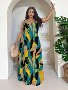 SHEIN CURVE+ Đầm đen kiểu bohemian, không tay, size US22, thích hợp cho lễ hội âm nhạc hoặc kỳ nghỉ bên bờ biển, phong cách bohemian, thích hợp cho mùa xuân/hè. - Nhiều màu - Xem 6