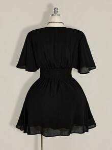 SHEIN ICON Đầm chữ A cổ chữ V xếp nếp cỡ lớn, phù hợp cho kỳ nghỉ biển, phong cách Boho, Hippie, Y2K, mùa hè, ngày Valentine, đầm hẹn hò thanh lịch. - Nhiều màu - Xem 2