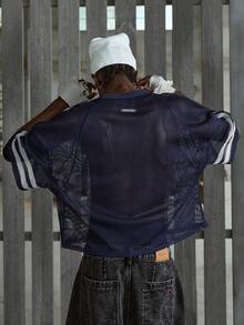 NEON BLANC 透明印花短袖T恤，休闲运动款 - 藍色 - 查看 3