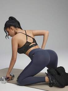 Innovista Leggings a vita alta da donna in rete e pannelli, adatti per fitness e sport quotidiani - Blu - Visualizzare 7