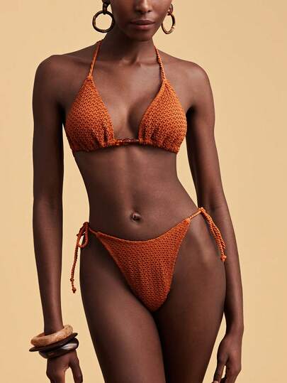 Travachic Women's Solid Color Bikini Set, Vacation Beach