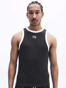 SUMWON Men Ribbed Tank Top And Drawstring Shorts Matching Set Summer Casual Crew Neck Sleeveless Two Piece Outfit - Grey - View 5