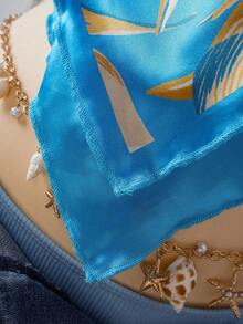 EgrlEra Women's Fashionable Vacation-Style Printed Chiffon Blouse - Multicolor - View 5