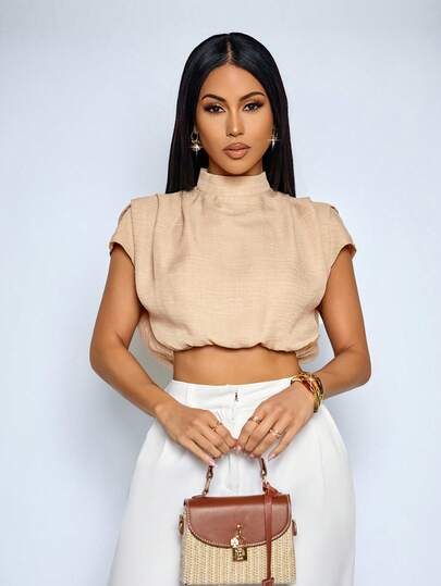 SOLERSUN Sexy, Elegant, Casual, And Suitable For Commuting, This Apricot-Colored Women's Shirt Is Perfect For Spring And Summer, Beach Vacations, And Embodies A Sophisticated, Old-Money Style.