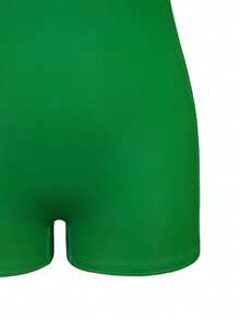Swim SPRTY Women's New Arrival Green One-Piece Swimsuit, Fashionable Sports Style Backless Slimming Beach Holiday One-Piece Swimwear - Green - View 10