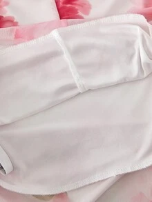 Sparklyn 少女春夏度假海滩优雅印花无袖修身连衣裙 - 粉色 - 查看 4