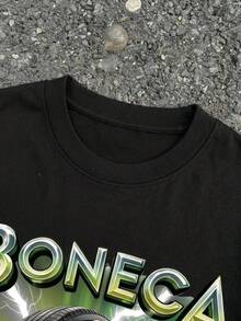 Manfinity EMRG 男士趣味休闲短袖T恤 - 黑色 - 查看 4