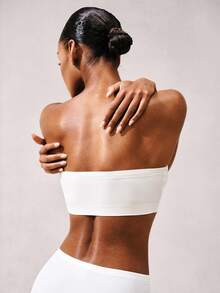 夏季女士无肩带文胸套装，包括细肩带文胸、抹胸、露背上衣和吊带背心 - 白色 - 查看 2