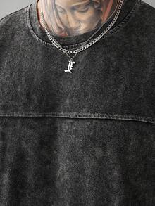 SLATEMANN Men's Casual Solid Color Crew Neck Short Sleeve T-Shirt - Black - View 4