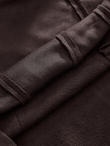 EASEVO Áo hoodie nam cỡ lớn kiểu dáng thường ngày phối nhiều mảnh vải. - màu nâu - Xem 5