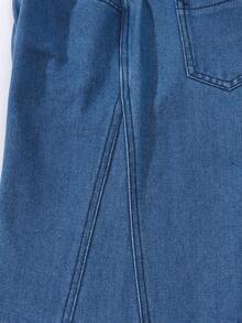 Girls' Wide Leg Jeans, All-Match Minimalist Versatile Elastic Waist Loose Fit, Comfortable All-Season Staple Item - Dark Wash - View 8