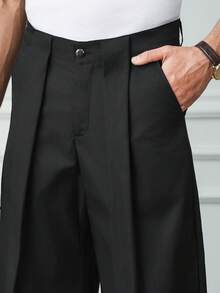 HUEFORM 男士直筒黑色长裤，简约宽松设计，适合日常休闲穿着、周末外出、音乐节、派对及其他社交场合。这款长裤是男士衣橱中不可或缺的百搭单品。 - 黑色 - 查看 7